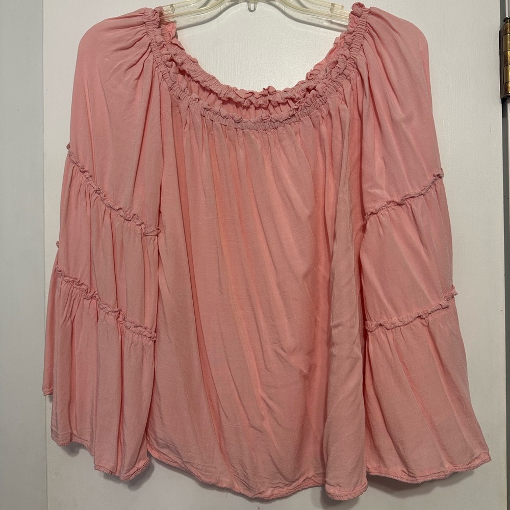 Women's Pink Off-Shoulder Top